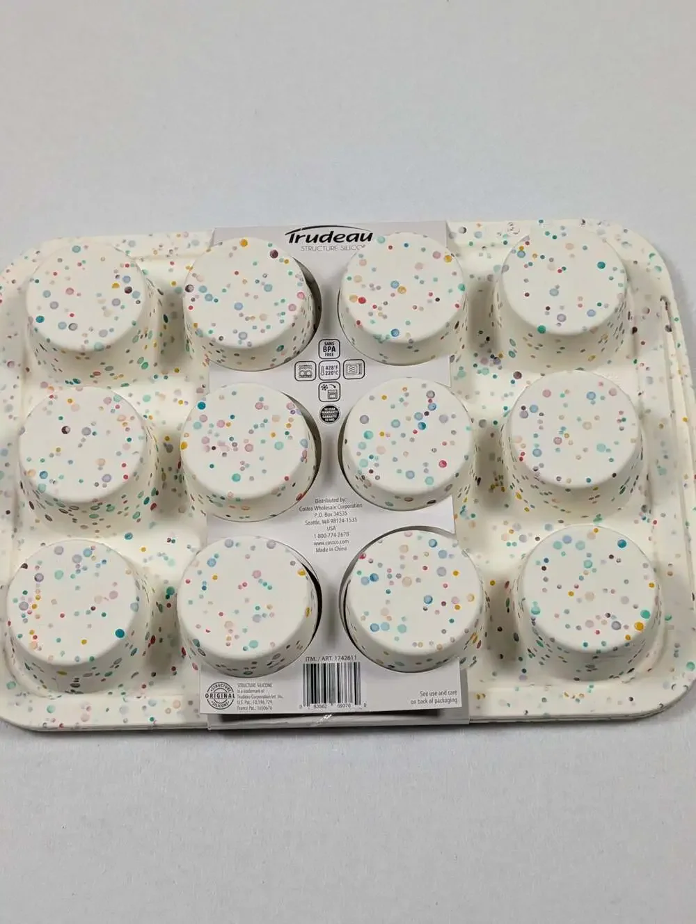 Trudeau Structure Silicone 12-Cup Muffin Pan Set (2-Pack), Confetti